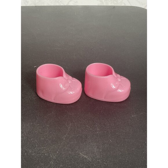 Miniature Pink Doll Shoes With Bow Design Cake Toppers Baby Shower - Picture 2 of 6